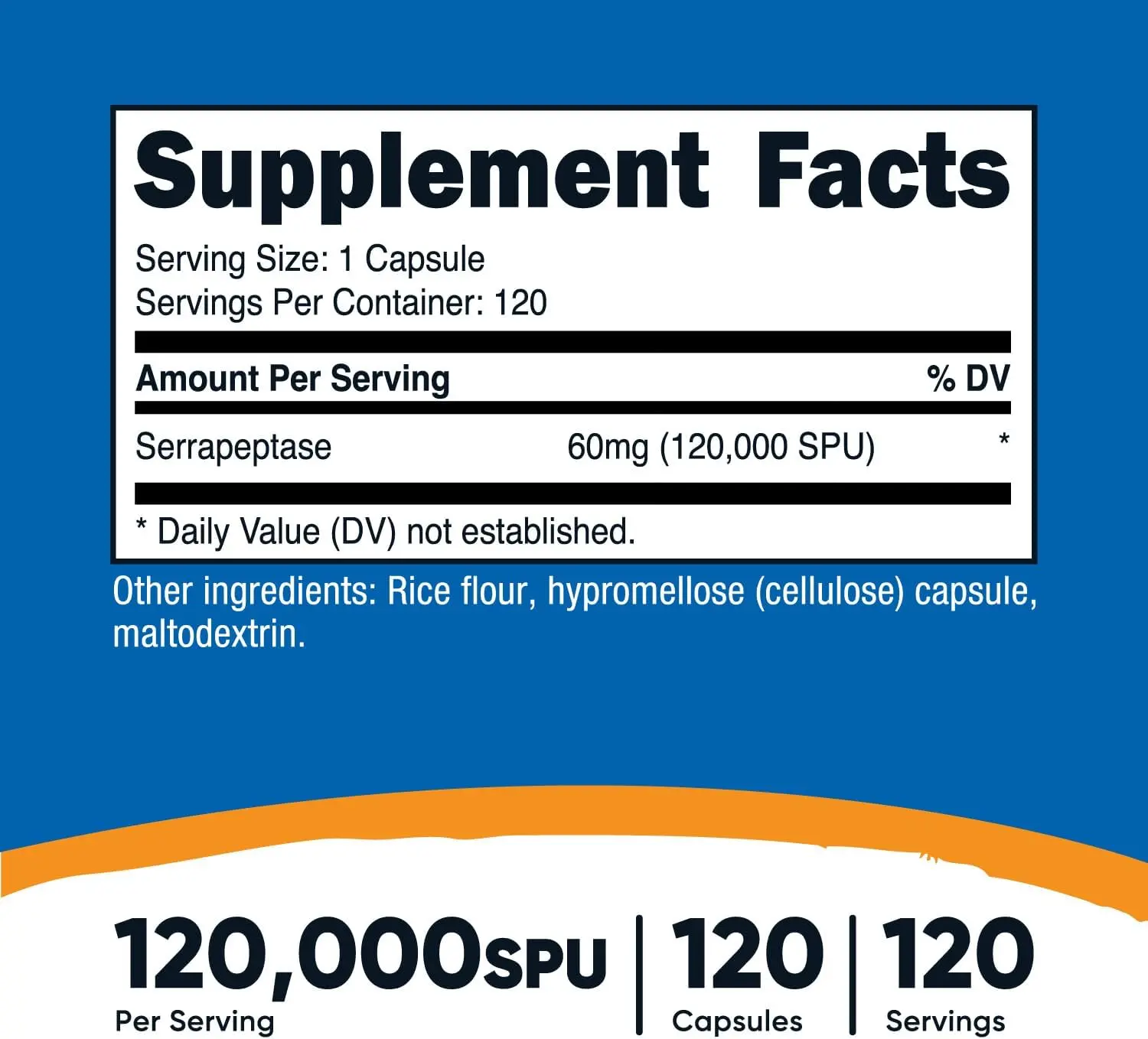 Nutricost Serrapeptase 120,000 SPU 60 Mg Capsules